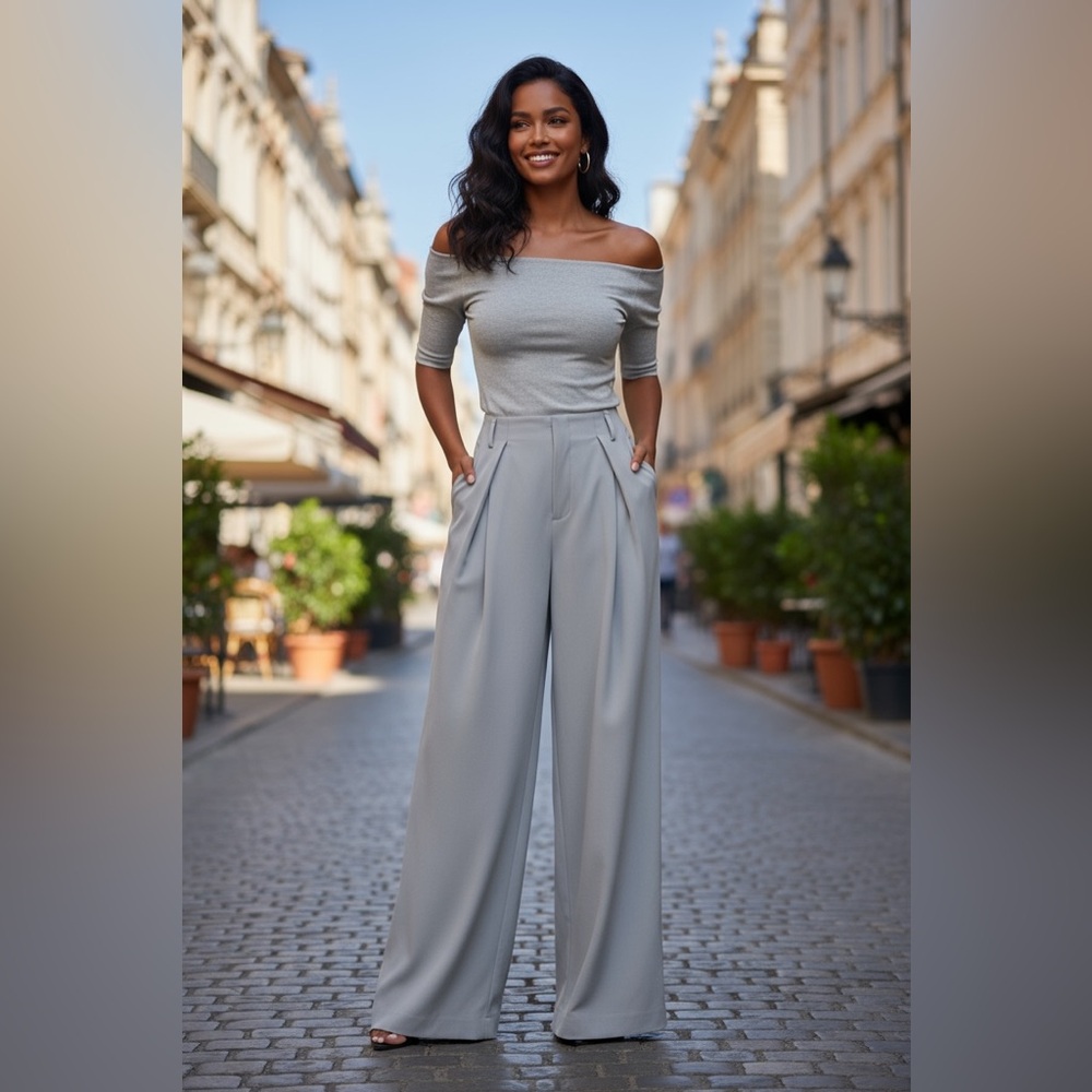 A New Day Wide Leg Pants Trousers High Waist Business Casual Elegant Size Medium